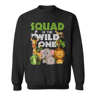 Squad Of The Wild One Zoo Birthday 1St Safari Jungle Sweatshirt | Mazezy
