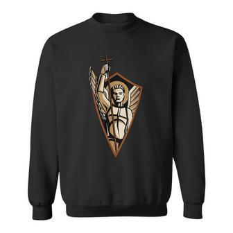 St Saint Michael The Archangel Catholic Angel Warrior Sweatshirt | Mazezy
