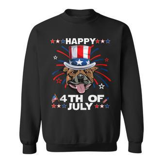 Staffordshire Bull Terrier Dog Patriotic 4Th Of July Dogs Sweatshirt | Mazezy