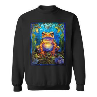 Stained Glass Style African Bullfrog Sweatshirt | Mazezy