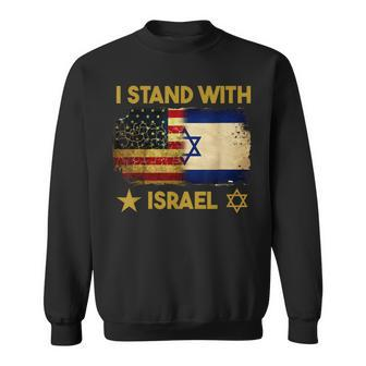 I Stand With Israel I Stand With Israel America Flag Sweatshirt | Mazezy