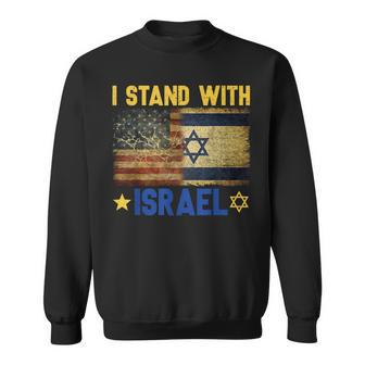 I Stand With Israel I Stand With Israel America Flag Sweatshirt - Thegiftio UK