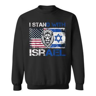 I Stand With Israel Us Support Lion Love Israeli Brotherhood Sweatshirt - Monsterry DE