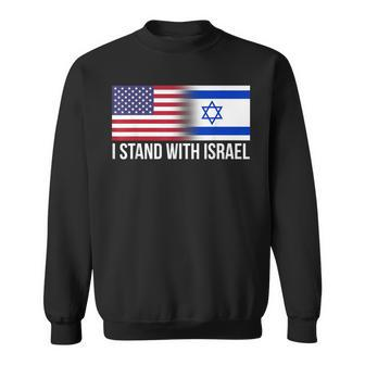 I Stand With Israel Usa Israeli Flag Jewish Sweatshirt | Mazezy