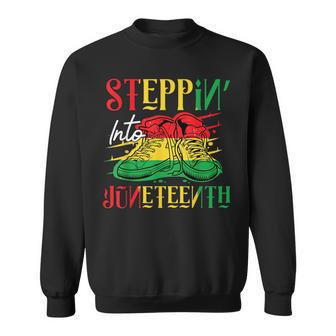 Stepping Into Junenth Like My Ancestors Youth Shoes Sweatshirt | Mazezy