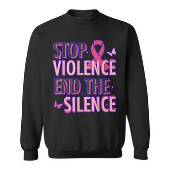 Stop Violence End The Silence Domestic Violence Awareness Sweatshirt - Seseable