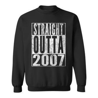 Straight Outta 2007 17Th Birthday 17 Years Old Sweatshirt | Mazezy
