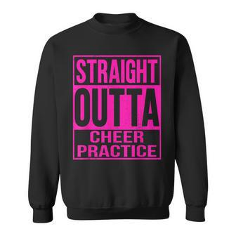 Straight Outta Cheer Practice Cheerleader Cheer Pink Sweatshirt | Mazezy DE
