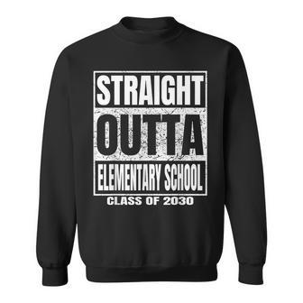 Straight Outta Elementary School Class 2030 Funny Graduation Sweatshirt | Mazezy