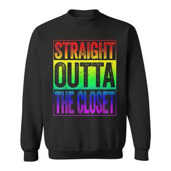 Straight Outta The Closet Lgbt Pride Gift Sweatshirt | Mazezy UK