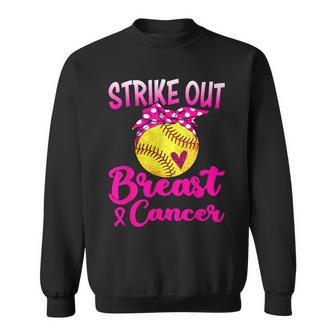 Strike Out Breast Cancer Awareness Pink Baseball Fighters Sweatshirt | Mazezy