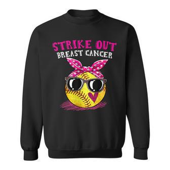Strike Out Breast Cancer Awareness Softball Baseball Fighter Sweatshirt | Mazezy