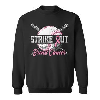 Strike Out Breast Cancer Baseball Breast Cancer Awareness Sweatshirt | Mazezy CA