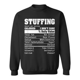 Stuffing Nutrition Facts Food Calories Holiday Thanksgiving Sweatshirt - Monsterry CA
