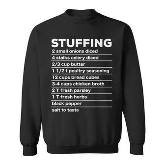 Stuffing Recipe Thanksgiving Food Costume Dark Sweatshirt | Mazezy