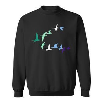 Subtle Mlm Goose Bird Gay Pride Funny Mlm Gay Male Flag Sweatshirt | Mazezy