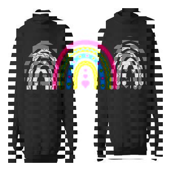 Subtle Pan Pride Heart Funny Lgbt Pride Pansexual Flag Sweatshirt | Mazezy