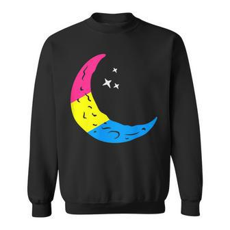 Subtle Pansexual Pride Moon Graphic Pansexuality Pan Flag Sweatshirt | Mazezy