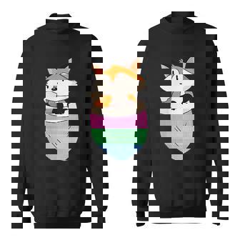 Subtle Pocket Fox Poly Pride Month Polysexual Flag Lgbt Sweatshirt | Mazezy