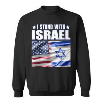 Support Israel I Stand With Israel Us Israel Flag Combined Sweatshirt | Mazezy