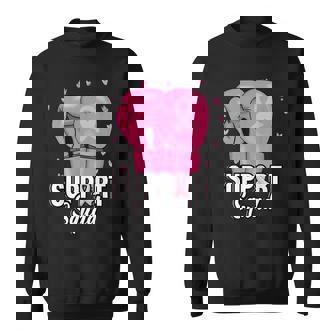 Support Squad Breast Cancer Awareness Boxing Gloves Sweatshirt - Seseable