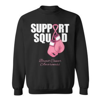 Support Squad Breast Cancer Awareness Pink Boxing Gloves Sweatshirt | Mazezy