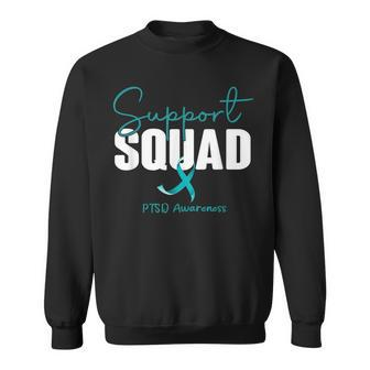 Support Squad Teal Ribbon Ptsd Awareness Sweatshirt | Mazezy