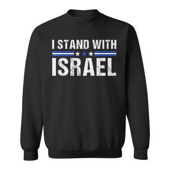 Support I Stand With Israel Jewish Heritage Israeli Flag Sweatshirt - Seseable