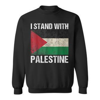 Support I Stand With Palestine Free Palestine Flag Arabic Sweatshirt | Mazezy