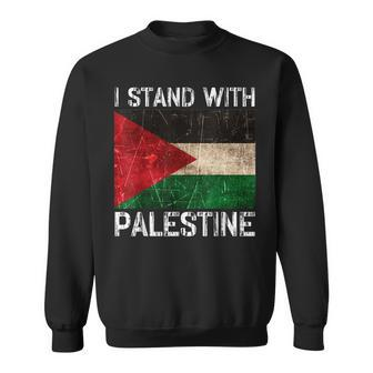 Support I Stand With Palestine Free Palestine Flag Arabic Sweatshirt - Seseable
