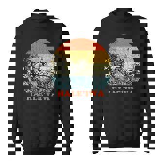 Surfing Hale'iwa Vintage Retro Throwback Surf Sweatshirt | Mazezy