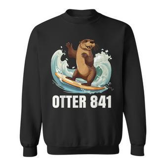 Surfing Otter 841 California Sea Otter 841 California Gifts And Merchandise Funny Gifts Sweatshirt | Mazezy