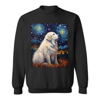 Surreal Starry Night Great Pyrenees Dog Sweatshirt - Seseable