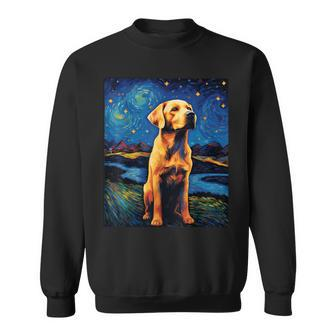 Surreal Starry Night Labrador Retriever Dog Sweatshirt | Mazezy