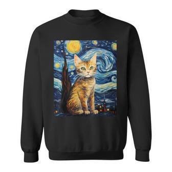 Surrealism Starry Night European Shorthair Cat Sweatshirt | Mazezy