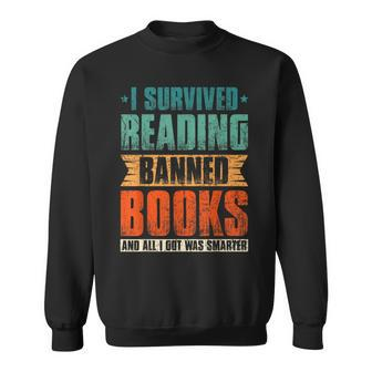I Survived Reading Banned Books Book Lover Bookaholic Sweatshirt - Seseable