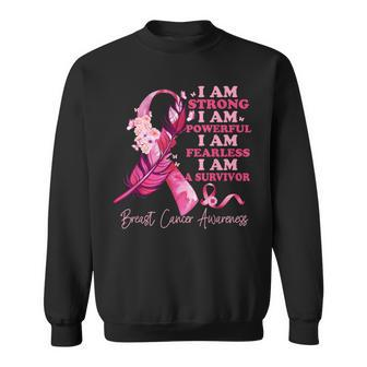 I Am A Survivor Breast Cancer Awareness Pink Ribbon Feathers Sweatshirt - Monsterry DE