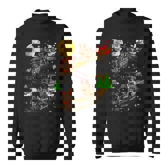 Sussex Spaniel Reindeer Christmas Dog Riding Santa Xmas Sweatshirt | Mazezy