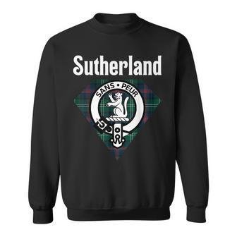 Sutherland Clan Scottish Name Coat Of Arms Tartan Sweatshirt | Mazezy