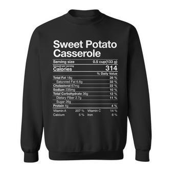 Sweet Potato Casserole Nutrition Facts Thanksgiving Sweatshirt | Mazezy