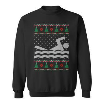 Swimming Ugly Christmas Sweater Sweatshirt | Mazezy DE