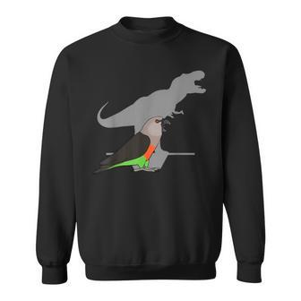 T-Rex Red-Bellied Parrot Male Dinosaur Parrot Attitude Sweatshirt | Mazezy