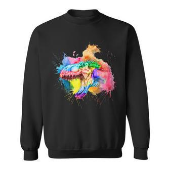 T Rex Watercolor Paint Sweatshirt | Mazezy