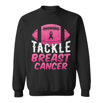 Tackle Breast Cancer Football Pink Ball Ribbon Awareness Sweatshirt - Seseable