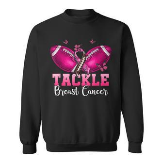 Tackle Breast Cancer Warrior Football Pink Ribbon Boys Ns Sweatshirt - Seseable