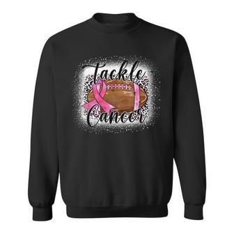 Tackle Football Pink Ribbon Leopard Breast Cancer Awareness Sweatshirt