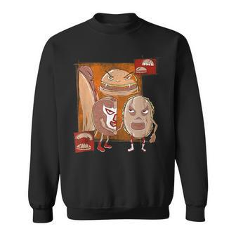 Taco And Torta Vs Hamburger And Hotdog Funny Mexican Sweatshirt | Mazezy