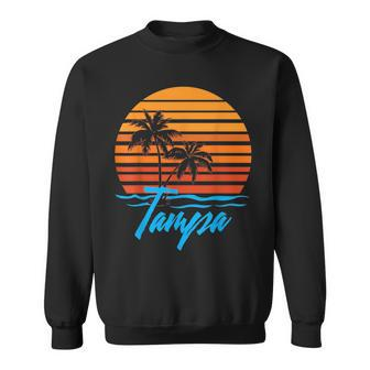 Tampa Sunset Palm Trees Beach Vacation Tourist Gifts Vacation Funny Gifts Sweatshirt | Mazezy