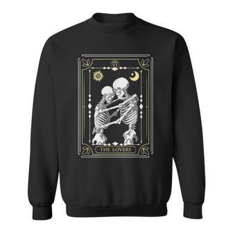 Tarot Cards The Lovers Witchy Vintage Halloween Themed Tarot Funny Gifts Sweatshirt | Mazezy