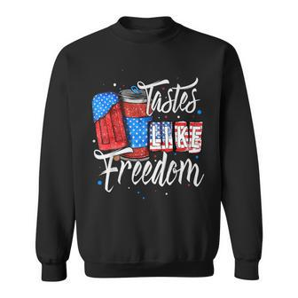 Tasted Like Freedom 4Th Of July Patriotic Ice Cream Usa Flag Patriotic Funny Gifts Sweatshirt | Mazezy